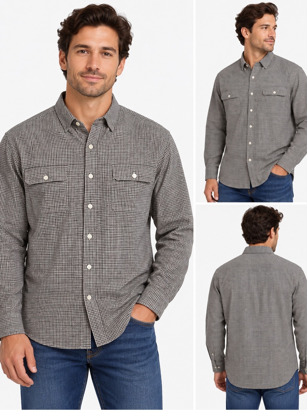 Polo by Ralph Lauren Grey Houndstooth Button-Down Shirt size 2XL